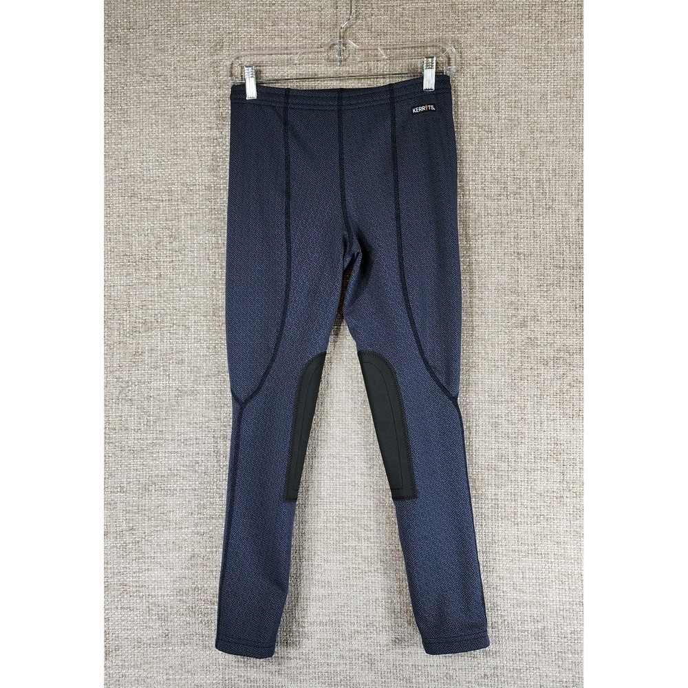 Kerrits Fleece Lined Riding Pants Youth Girls‎ XL Blue Chevron Print Stretch EUC
